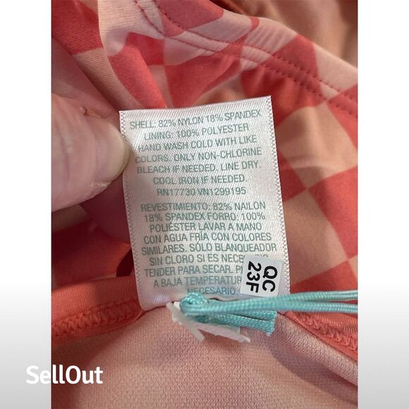 Kona Sol Women's Pink Checkered Hipster Bikini Bottom Size S - Picture 4 of 5